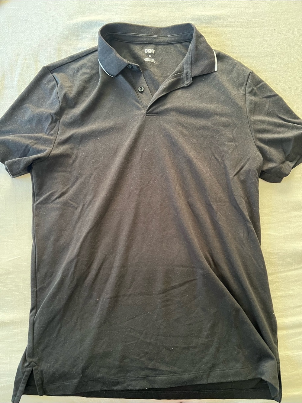 DKNY Men’s Black Polo with Contrast Piping